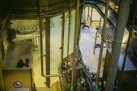 Beer production line. Equipment for the staged production and bottling of the finished product