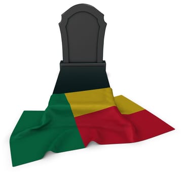 tombstone and flag of benin - 3d rendering