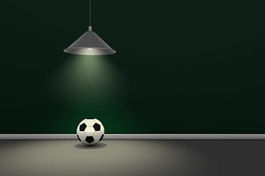 football under hanging lamp - 3d rendering