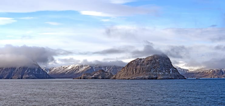 Coastal Clouds in the High Arctic in Sunneshine Bay near Cape Dyer on Baffin Island in Nunavut, Canada