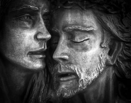 Jesus and Mary. Mother Mary holding her son Jesus.