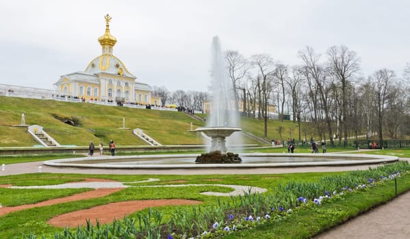 The Lower Gardens of Peterhof palace in St. Petersburg, Russia