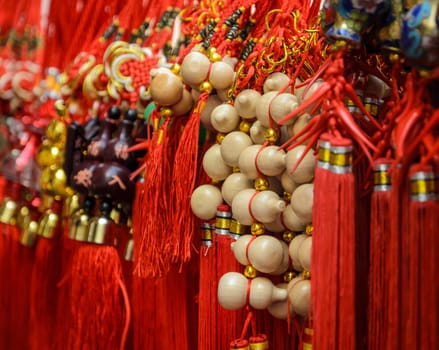 Good luck item for sale in a market during Chinese New Year festival in Thailand
