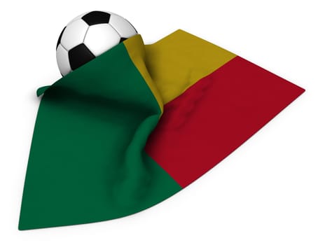 football and flag of benin - 3d illustration