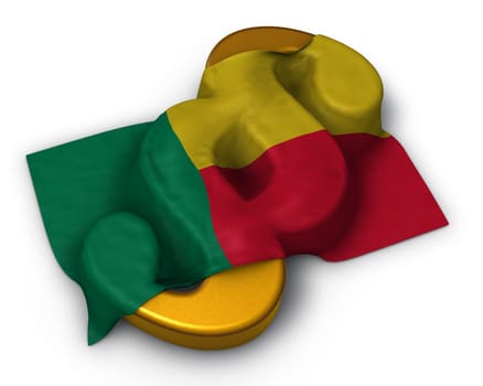 flag of benin and paragraph symbol - 3d illustration