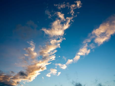 Bizarre clouds on the sky - windy weather
