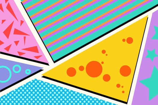 Geometric pop art background retro vector illustration