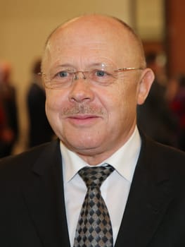 Former Minister of the Interior of Saxony-Anhalt Manfred Püchel (SPD) at the ceremony for the 80th birthday of Magdeburg honorary citizen Willi Polte