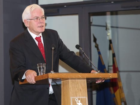 Ex-Prime Minister of Lower Saxony and ex-Lord Mayor of Braunschweig Gerhard Glogowski (SPD) at the ceremony for the 80th birthday of Magdeburg honorary citizen Willi Polte