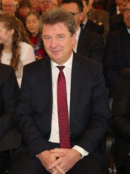 Lord Mayor of Magdeburg Dr. Lutz Trümper (SPD) at the ceremony for the 80th birthday of Magdeburg honorary citizen Willi Polte