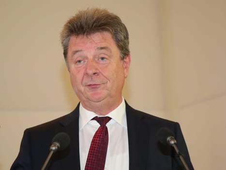 Lord Mayor of Magdeburg Dr. Lutz Trümper (SPD) at the ceremony for the 80th birthday of Magdeburg honorary citizen Willi Polte