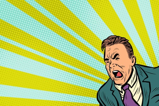 Pop art man shouting. Pop art retro vector illustration