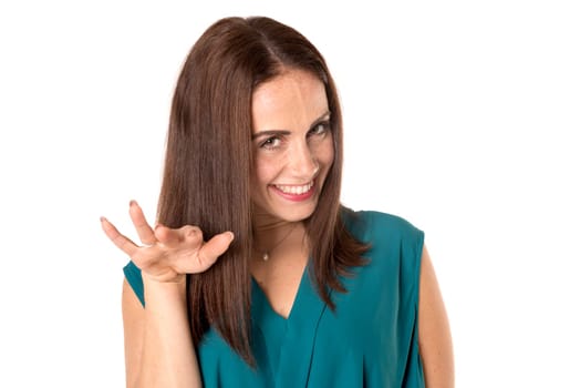 Casual young woman isolated in a white background