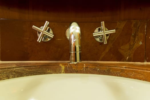 Close Up of water crane in bathroom