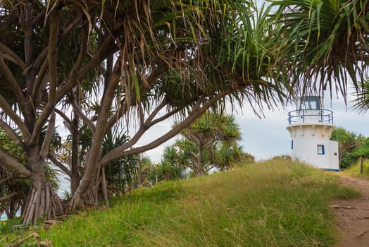 Fingal Head, NSW, Australia- December 22, 2017: Fingal Head Lighthouse, erected in 1872 and built of stone and painted white in New South Wales, Australia.