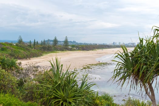 Fingal Head, NSW, Australia- December 22, 2017: Australian coastal sand beach view from Fingal Head, Australia