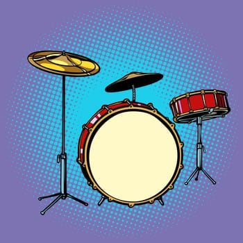 drum set musical instrument. Pop art retro vector illustration comic cartoon hand drawing