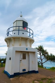 Fingal Head, NSW, Australia- December 22, 2017 : Fingal Head Lighthouse, erected in 1872 and built of stone and painted white in New South Wales, Australia.