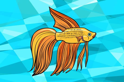 Cockerel aquarium fish. Pop art retro vector illustration