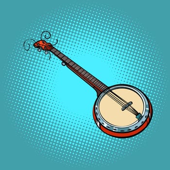 banjo musical instrument. Pop art retro vector illustration comic cartoon hand drawing