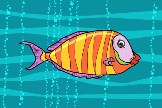 cichlid aquarium fish. Pop art retro vector illustration
