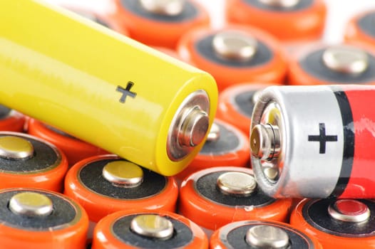 Composition with alkaline batteries. Chemical waste