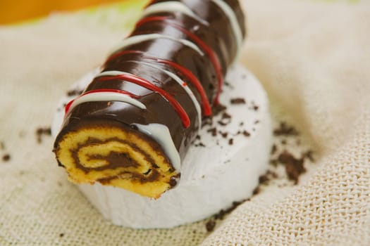 Traditional Christmas cake. Warm colors. Selective Focus