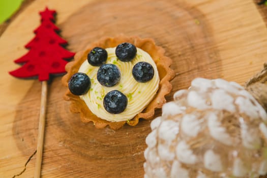 Traditional Christmas cake. Warm colors. Selective Focus