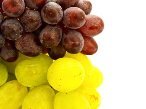 Photo Of The Green And Red Grape Against The White Background