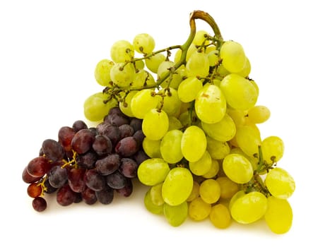 Photo Of The Green And Red Grape Against The White Background