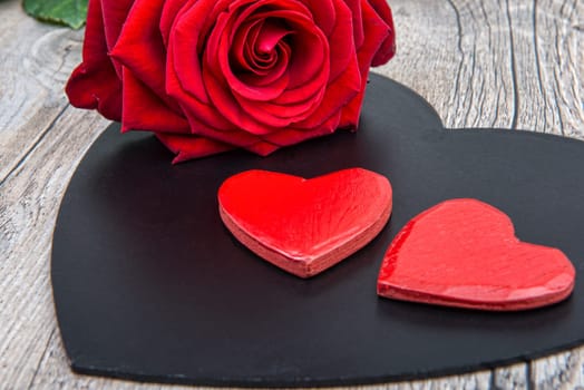 heart and rose for the feast of  Valentine's day
