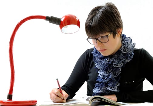 Student engaged in reading