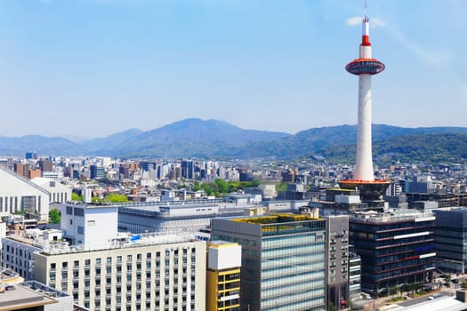 Kyoto, Japan cityscape at Kyoto Tower.