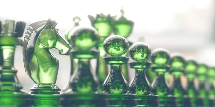 Pieces of chess game, image with shallow depth of field.