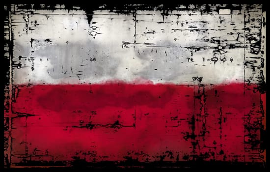 flag of poland on grunge background - illustration