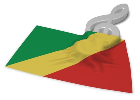 clef and flag of the congo - 3d illustration
