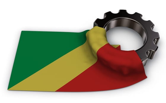 cogwheel and flag of the Congo - 3d rendering
