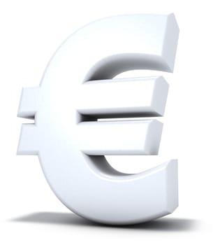 eurosymbol on white background - 3d rendering