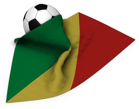 football and flag of the congo - 3d illustration