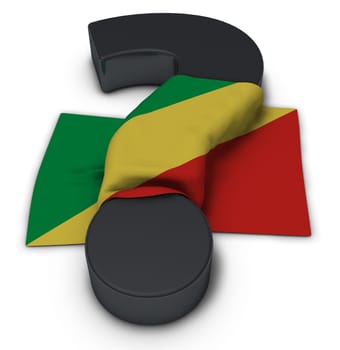 flag of congo and question mark - 3d illustration
