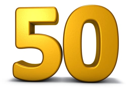 the number fifty on white background - 3d rendering