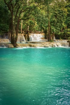 Tat Sae Waterfalls. Beautiful landscape. Luang Prabang. Laos.