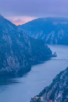 landscape in Danube Gorges (Cazanele Mari), Romania