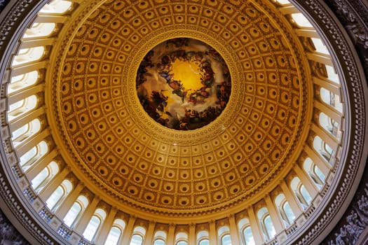 Washinton D.C., Usa, october 2016: interior of the Washington capitol hill dome Rotunda