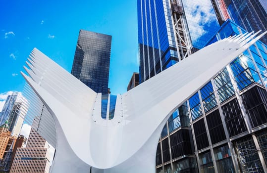 New York, USA, november 2016: exterior of the wtc transportation hub on november 2016 in new york