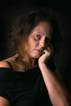 Abused woman victim of domestic violence