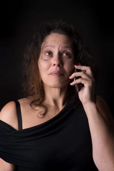 Abused woman victim of domestic violence, calling for help