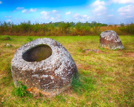 Archaeological landscape The Plain of jars. Laos