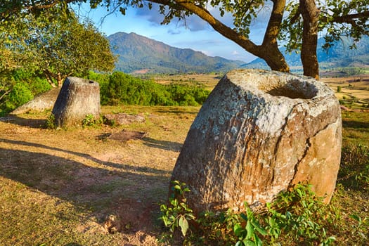 Archaeological landscape The Plain of jars. Laos