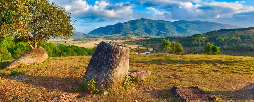 Archaeological landscape The Plain of jars. Laos